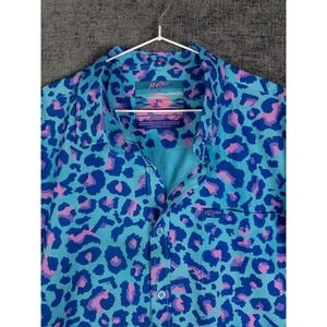 Retro Rifle Leopard Shirt Mens 2XL Party Summer Cocktail Vacations Resort